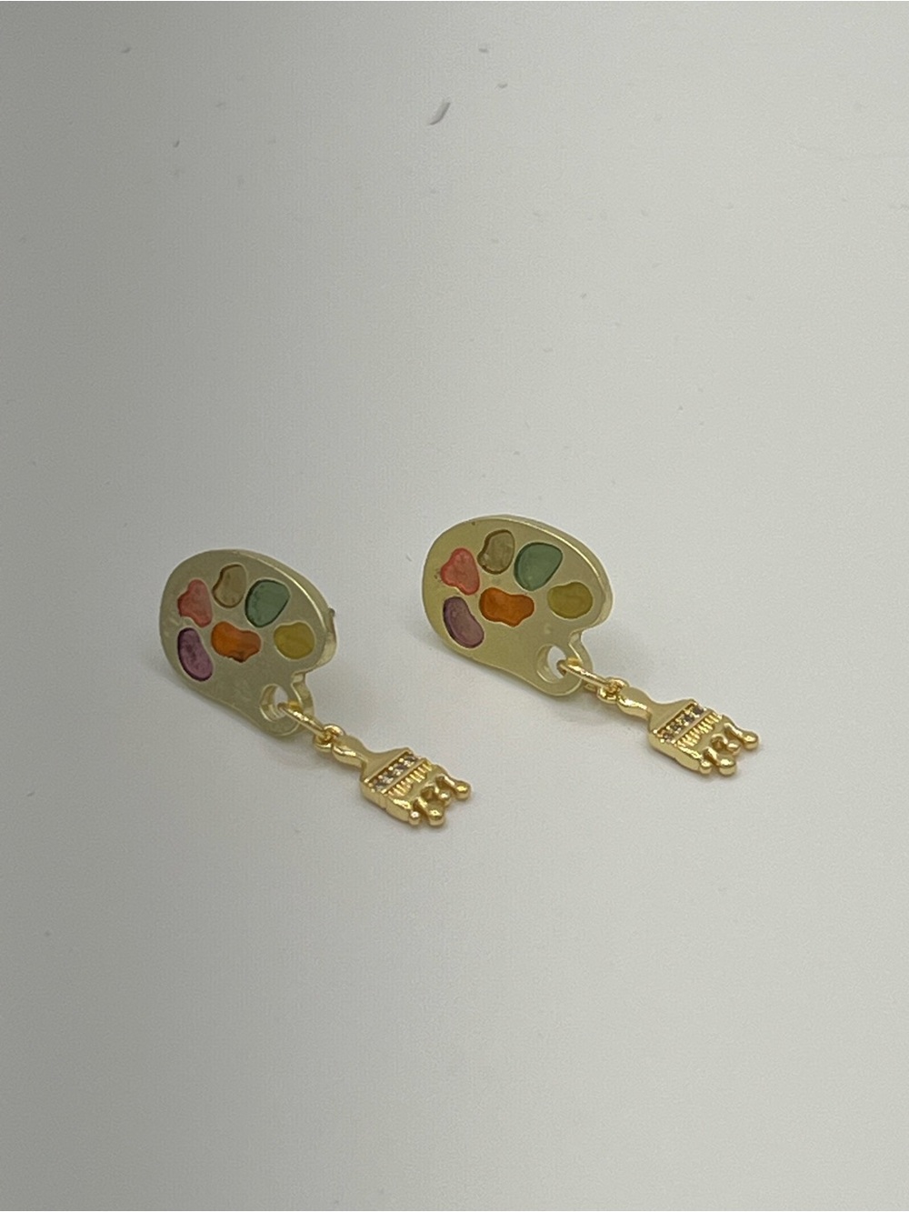 Artist Palette & Paintbrush Earrings